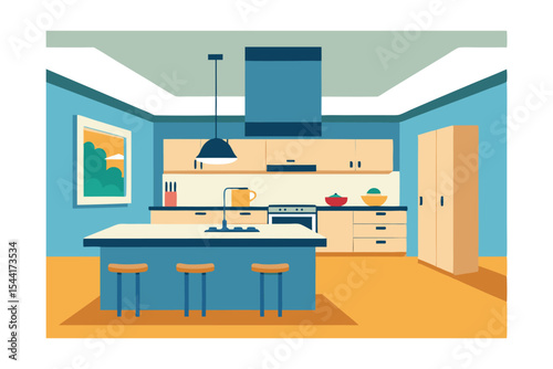 Modern Kitchen Design Island, Cabinets, and Stylish Decor