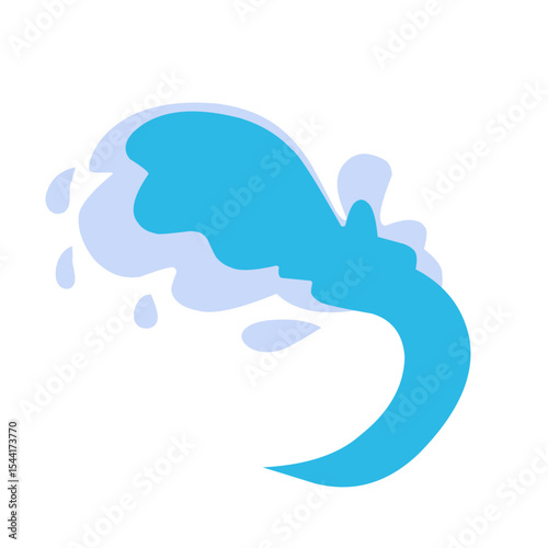 Water splashes. Cartoon aqua splashing, blue ocean waves, drops and water flows, transparent water splash flat vector illustration set. Clean water motion collection