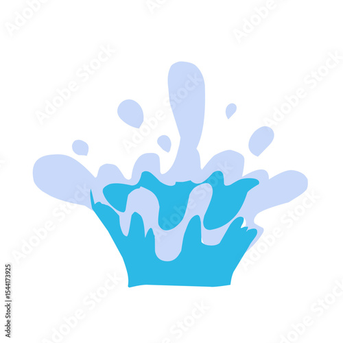 Water splashes. Cartoon aqua splashing, blue ocean waves, drops and water flows, transparent water splash flat vector illustration set. Clean water motion collection
