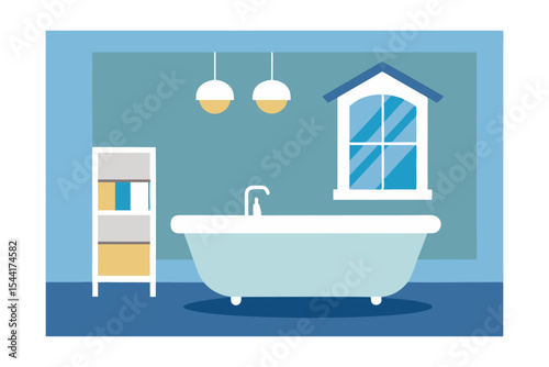 Relaxing Bathroom Design Serene Tub, Window, and Lighting