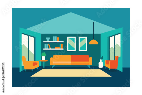 Mid-Century Modern Living Room Interior Design Cozy and Stylish Home Decor