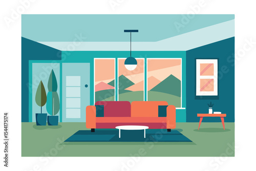 Modern Living Room Interior Design with Mountain View Cozy and Stylish Home Decor