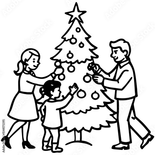 Minimalist Family Tree Decor Illustration