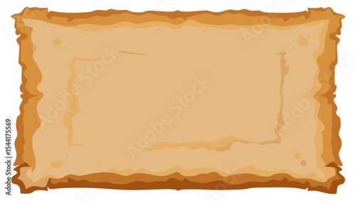 Distressed, blank parchment with a tattered, lighter brown frame, creating an aged look suitable for vintage maps, old documents, or game UI.