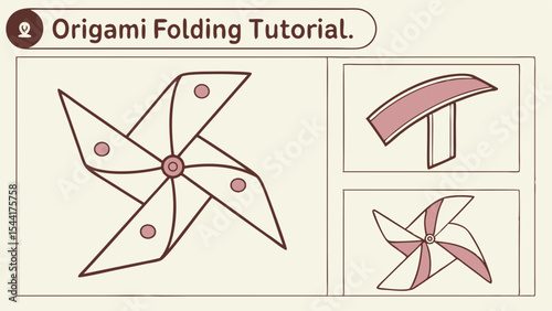 Origami folding tutorial for beginners step by step guide on how to make a paper pinwheel craft project