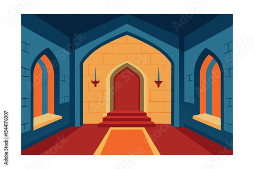 Grand Medieval Hallway Majestic Architecture and Design