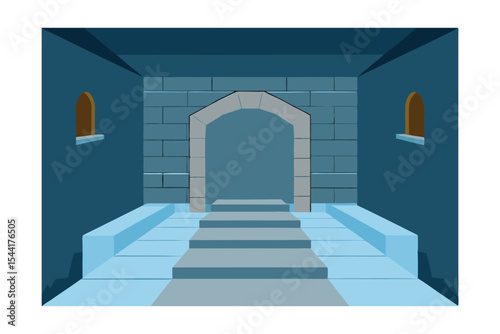 Mysterious Stone Archway A Digital Illustration of an Enigmatic Chamber
