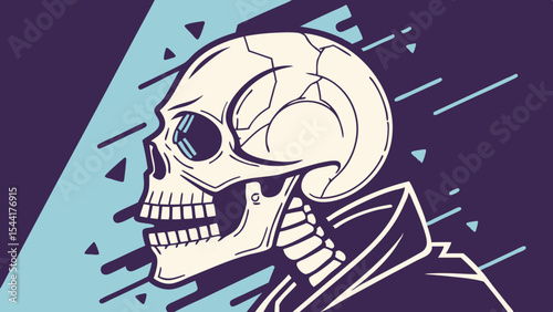 Skull graphic design illustration vector art for halloween or day of the dead celebrations and themes