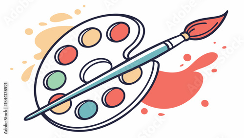 Explore artistic creativity with paint palette and brush for painting and drawing projects and design inspiration