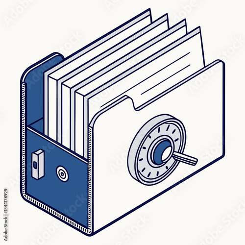 Secure document management system with file cabinet and combination lock for data protection and privacy