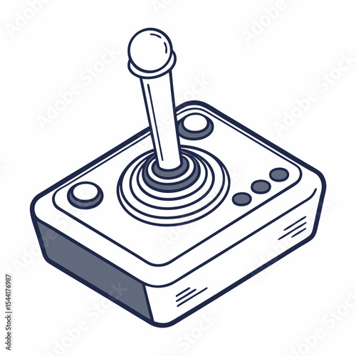 Retro arcade joystick vector illustration for gaming and entertainment design projects and vintage technology visuals