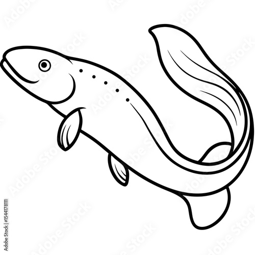 Lungfish Vector on White Background