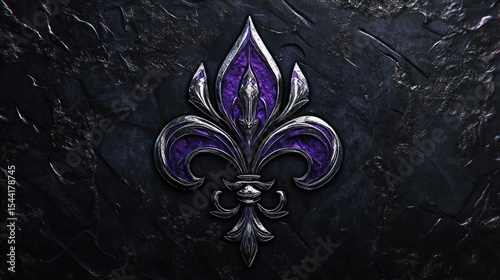 Ornate fleur-de-lis on dark textured background