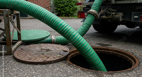 Septic Tank Service Vacuum Truck Pumping Wastewater