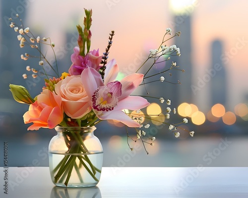 Mothers Day Floral Cityscape Silhouette