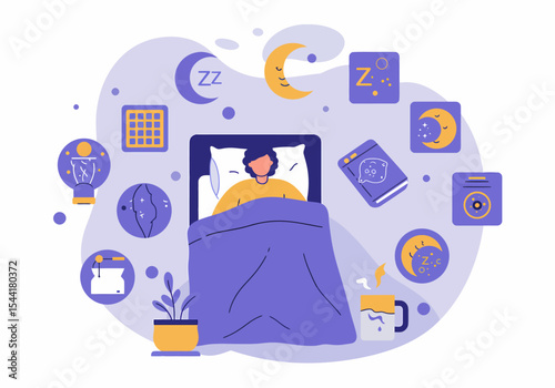 Person Sleeping Bedtime Restful Night Dream Pillow Comfortable Sleep Relaxation