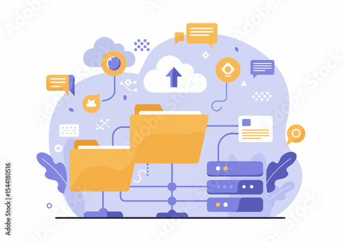 Cloud Data Storage and Transfer System Concept Modern Technology