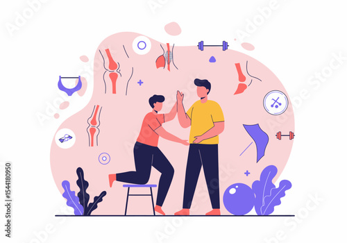 Physiotherapist and Patient Doing High Five During Rehabilitation Session