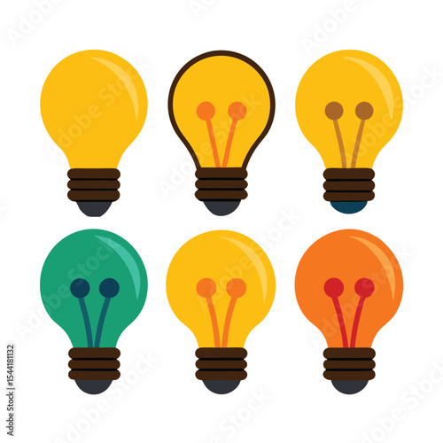 Six light set isolated on white background
