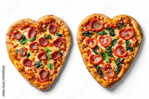 Flawless Visual of HeartShaped Margherita Pizzas for Valentines Day