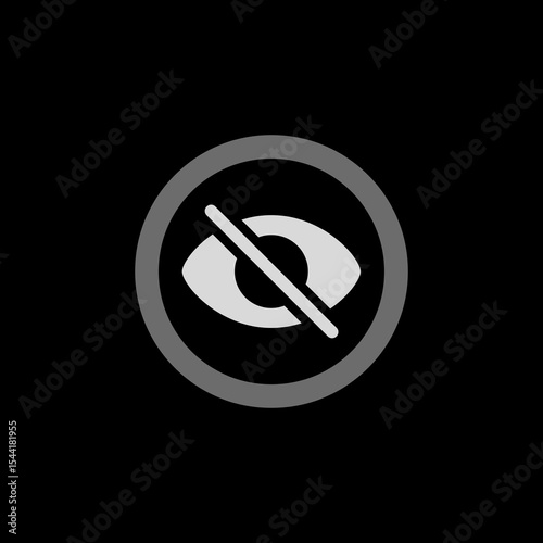 Outlined Circle Hidden Eye Icon