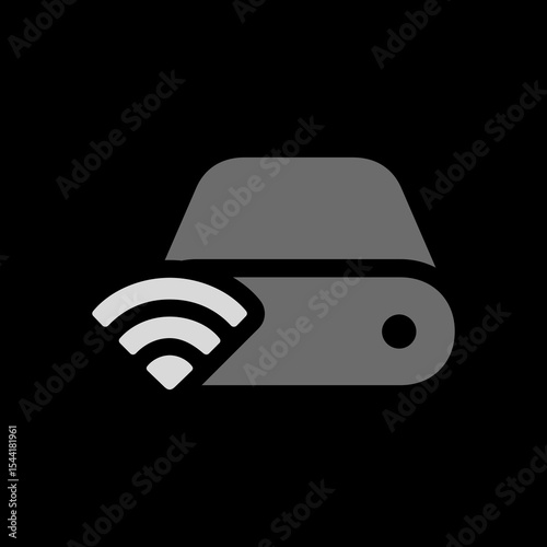 Filled External Drive WiFi Icon