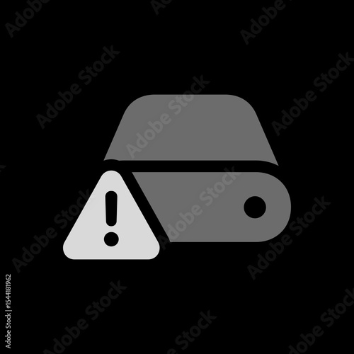Filled External Drive Triangle Warning Icon