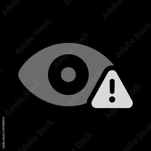 Filled Eye with Warning Icon