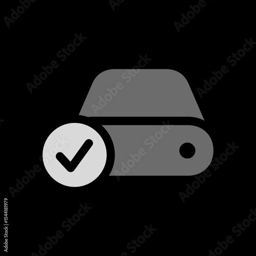 Filled External Drive Verified Icon