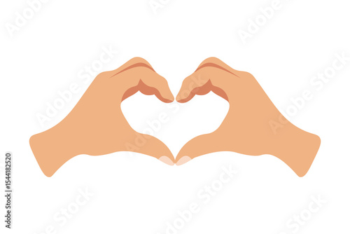 Two hands forming heart shape gesture isolated on transparent background PNG. love symbol hand sign vector illustration