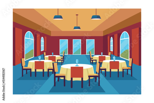Elegant Restaurant Interior Design Tables, Chairs, and Ambiance