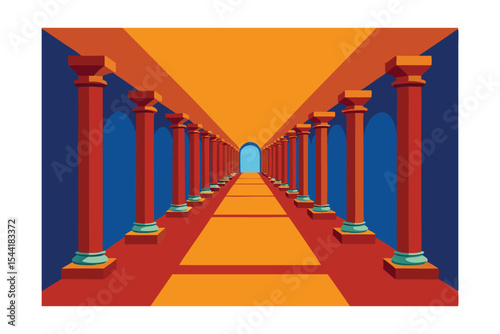 Endless Columns A Colorful Architectural Illusion