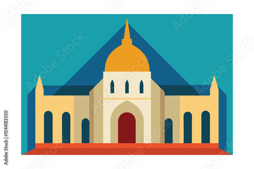 Majestic Dome Architectural Illustration of a Grand Building