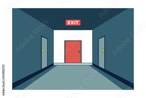 Finding the Exit A Minimalist Illustration of Escape and Pathways