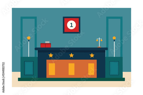 Elegant Reception Desk Design Luxurious Hotel Lobby Interior