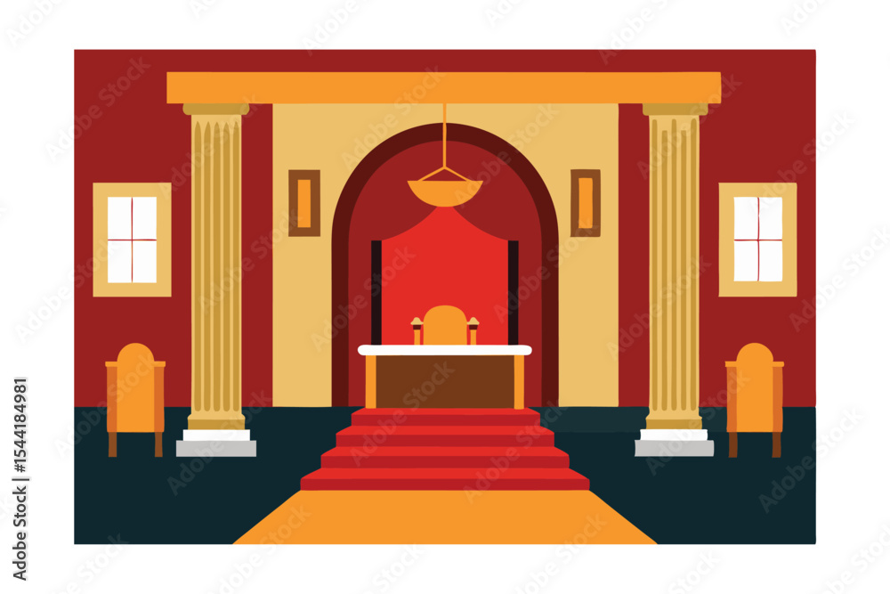 Fototapeta premium Grandiose Throne Room Majestic Architecture and Regal Interior Design