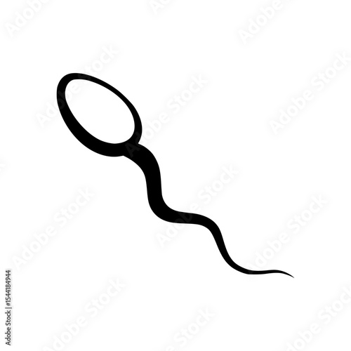 Isolated Black Sperm Cell Illustration
