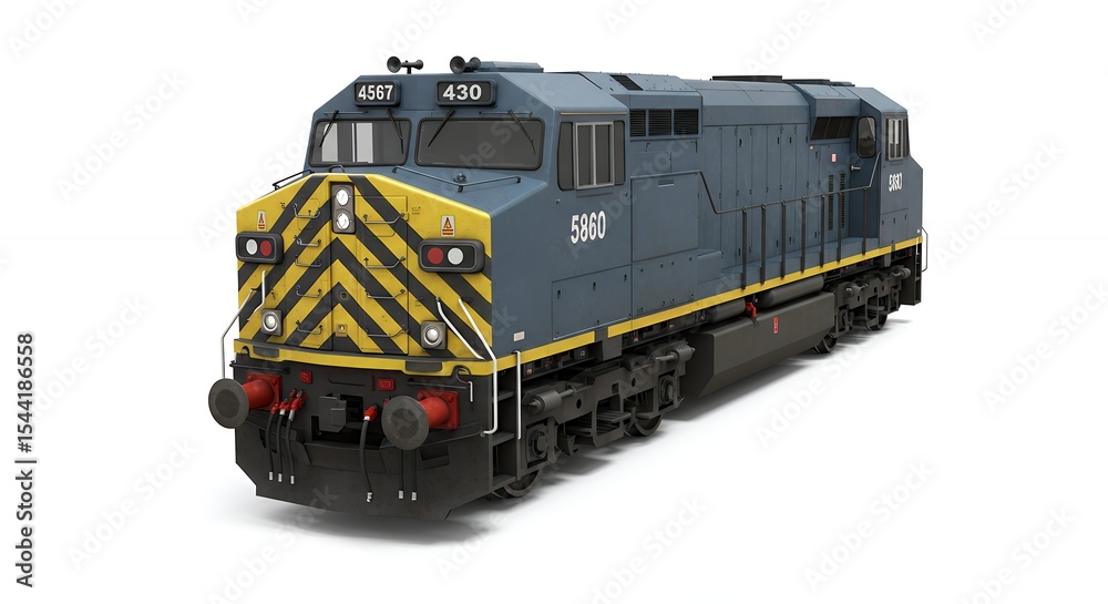 Obraz premium Freight train locomotive digital illustration
