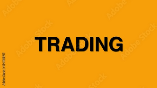 Trading elegant text animation. business concept with beautiful yellow background