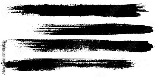 black paint brush spots, highlighter lines.  Ink smudge abstract shape stains and smear set with texture