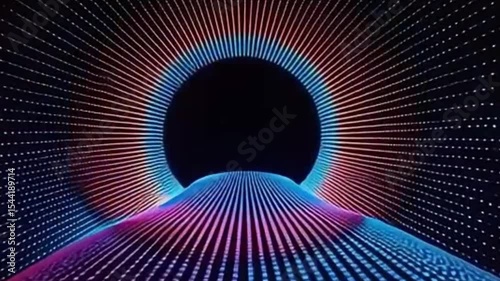 vibrant retro tunnel dots in flat vector psychedelic loop with clean animation seamless 4K look


