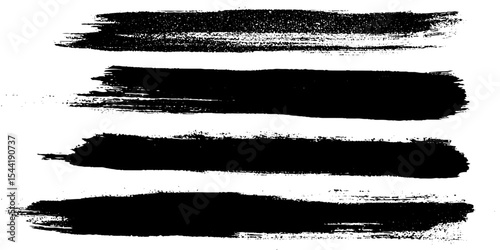 Brush strokes with rough edge. Dry brush watercolor illustration. 