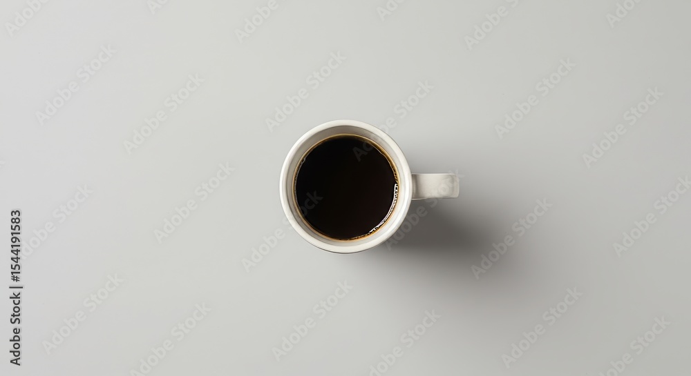 Minimalist and modern photo of a single ceramic coffee cup on a stone table with an unusual yet beautiful camera angle Minimalist and modern photo of a single ceramic coffee cup on a stone table with an unusual yet beautiful camera angle