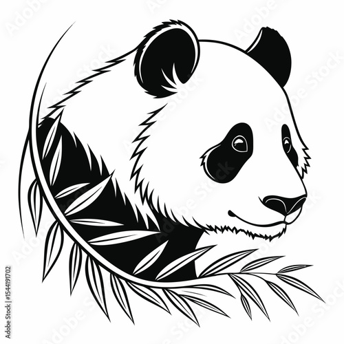 Panda Character with Simple Lines