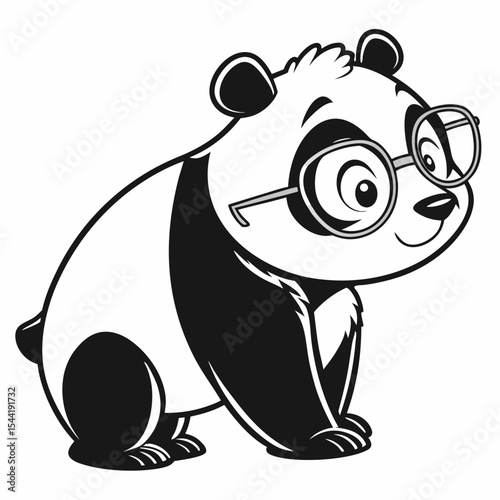 Panda Face with Eyeglasses Icon
