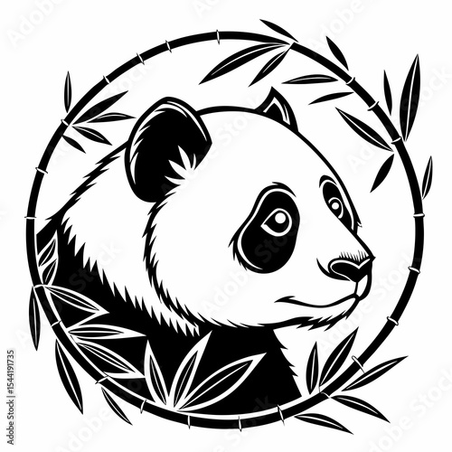 Panda Face Emblem Icon