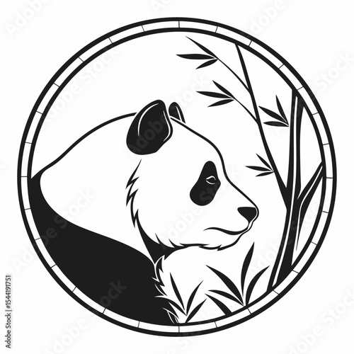 Panda Inside Circle Frame Icon