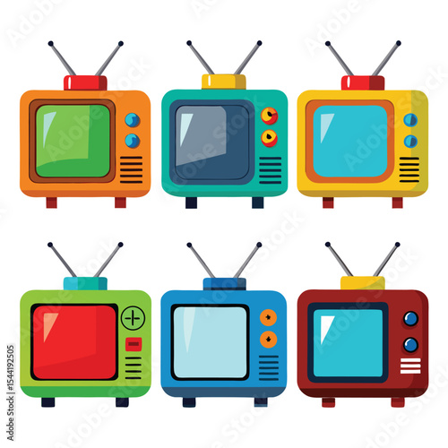 Television set isolated on white background