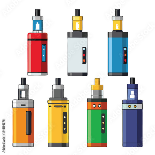 vaporizer set isolated on white background