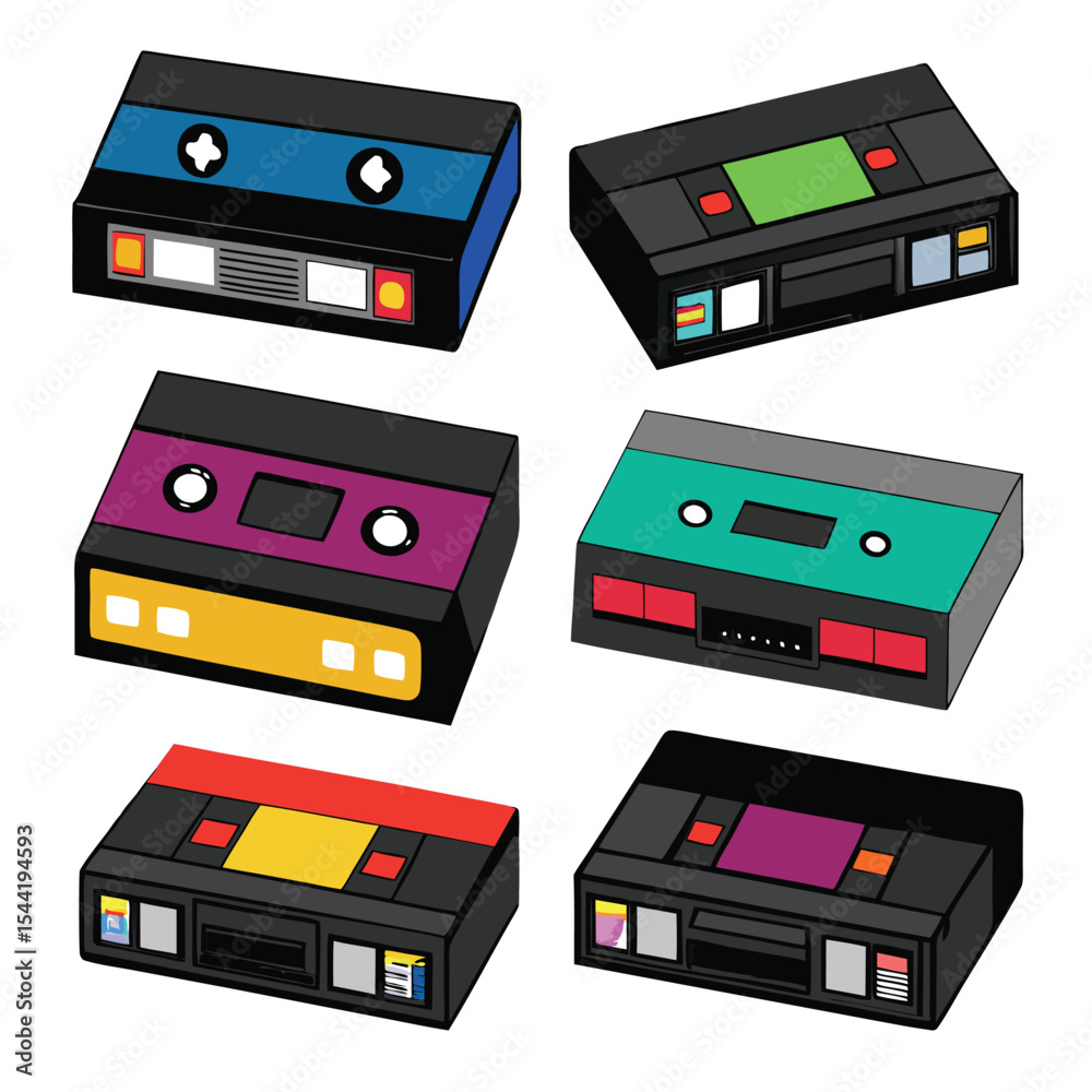 Obraz premium VCR set isolated on white background